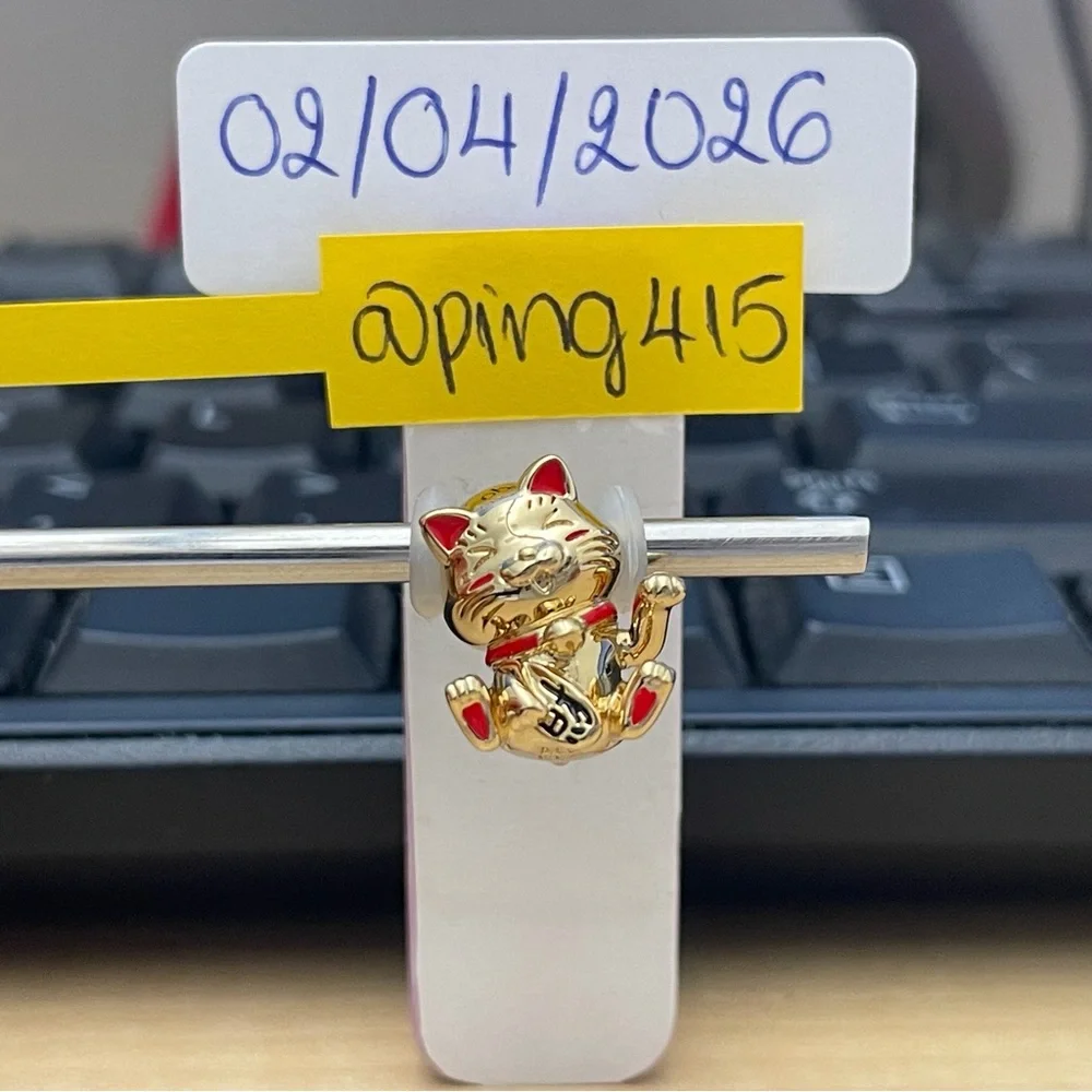 Pandora Shine Fortune Cat charm - Picture 2 of 15